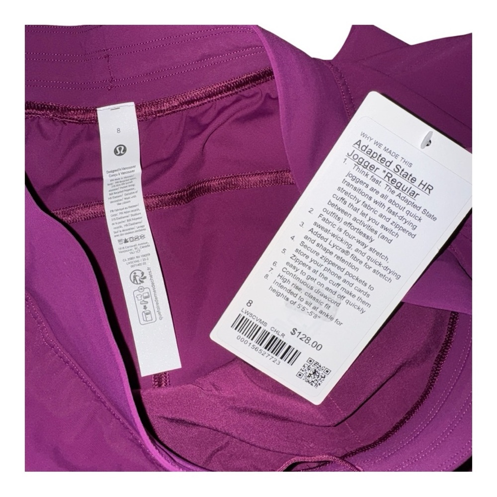 Lululemon Adapted State High-Rise Jogger *Full Length, Chilled Grape, Size 6 & 8 - Picture 8 of 9